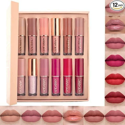 Velvet Matte Liquid Lipstick Set (12 Shades)