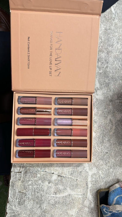 Velvet Matte Liquid Lipstick Set (12 Shades)